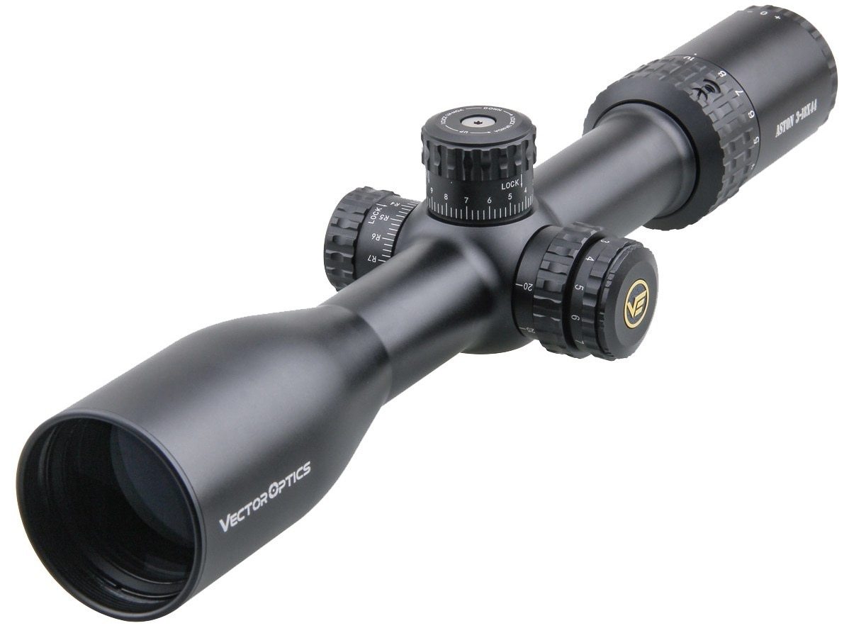 Optics Aston 3-18x44 Tactical riflescope showcasing its sleek design and advanced features for precision shooting.